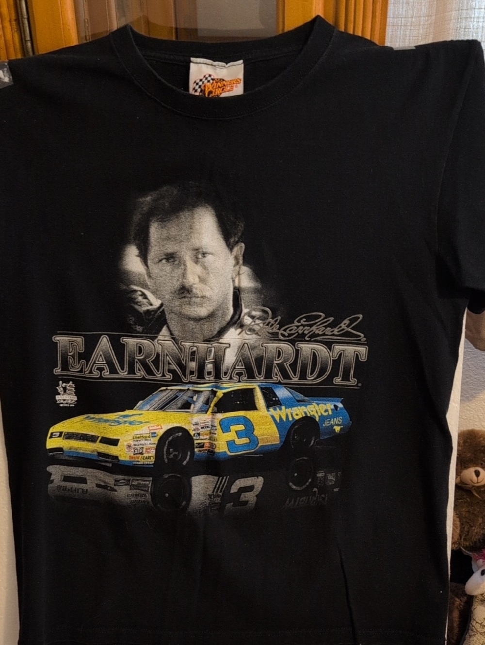 Dale Earnhardt Sr. Black Graphic Tee - Racing Car Print